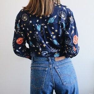 galaxy printed silky top